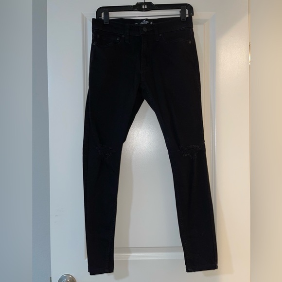 Hollister skinny black ripped jeans - Picture 2 of 7